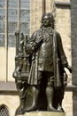 Carl Seffner's 1908 statue of Johann Sebastian Bach in Leipzig Royalty Free Stock Photo